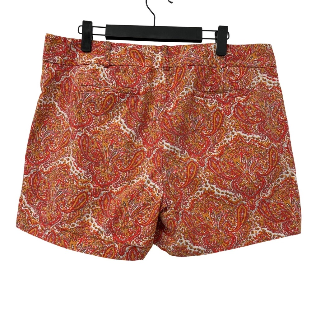 Talbots Womens Orange Red‎ Paisley Print Chino Shorts Size 12 Summer Vacation - Picture 3 of 6